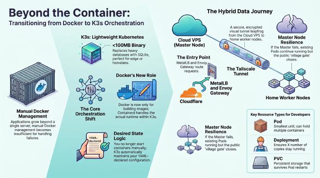 It’s time to transition from pure Docker to K3s. This article systematically explains the core concepts of Kubernetes to help you confidently step into the world of Orchestration.