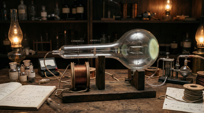 J.J. Thomson&rsquo;s cathode-ray tube experiment
